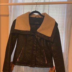 Black leather jacket